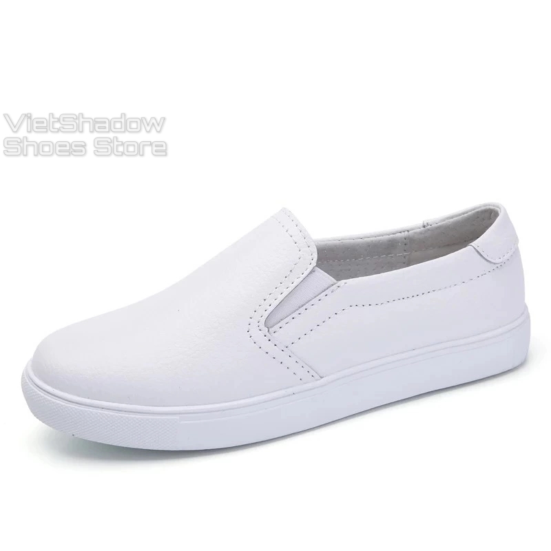 Slip on da nữ - Giày lười nữ da bò - 2 màu (đen) và (trắng) - Mã SP 301