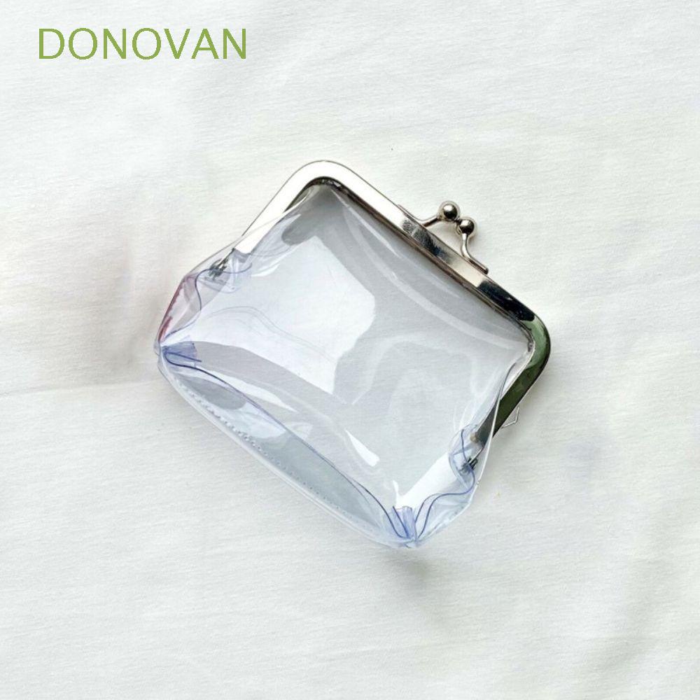 Donovan Ví Đựng Tiền Xu/Thẻ ID/Son Môi Đa Năng Trong Suốt Có Khóa Cài Mini Nhiều Màu Sắc