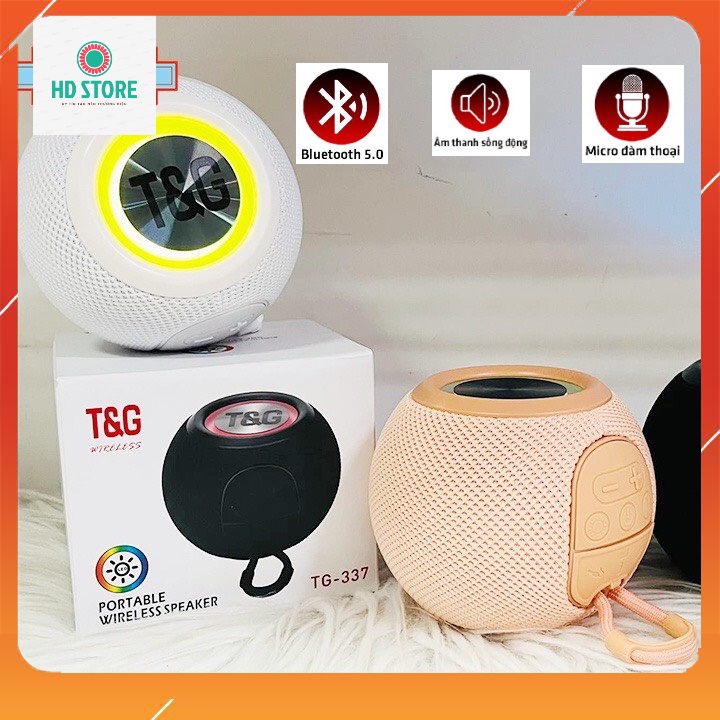 Loa Nghe Nhạc Bluetooth Cầm Tay T&G TG- 337, Loa Thiết Kế Đẹp Mini Dễ Thương, Âm Thanh Hay Cực Đỉnh. Bảo Hành 12 Tháng.