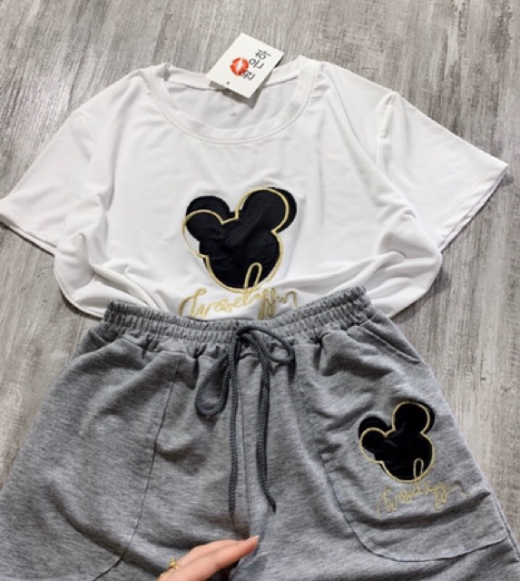 [Giá Xả Kho Cắt Lỗ] -Bộ Mặc Nhà Thêu Mickey | BigBuy360 - bigbuy360.vn