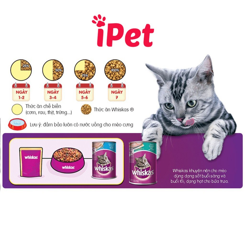 Pate Lon Whiskas Thức Ăn Cho Mèo Trưởng Thành 400g - iPet Shop