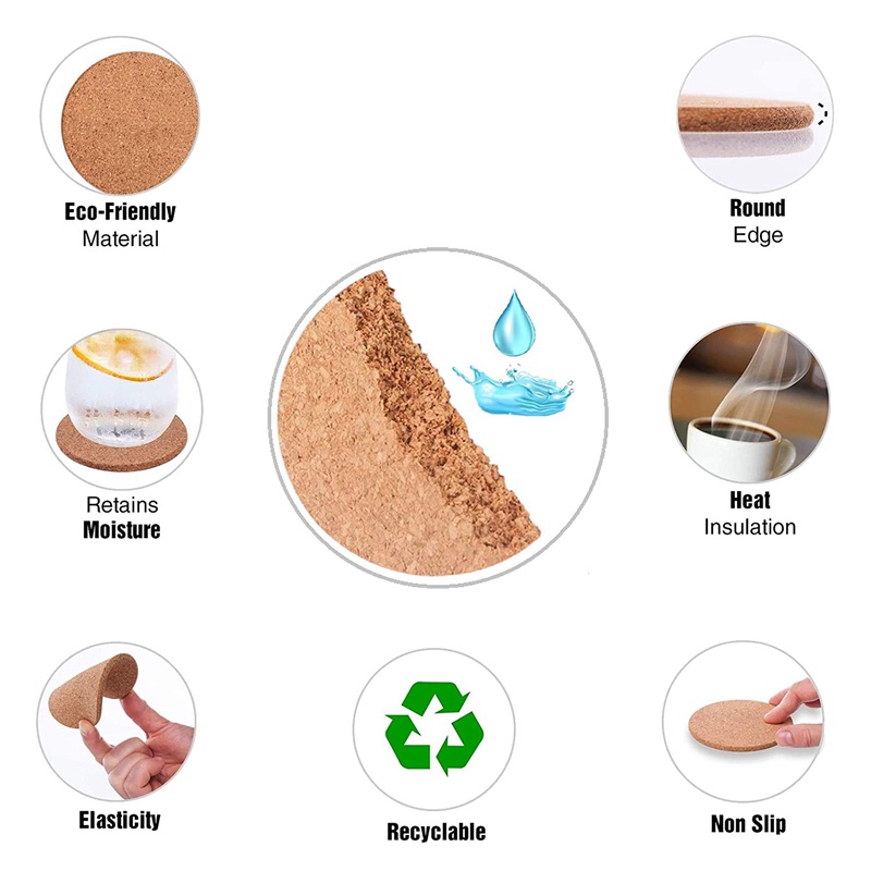 Đế lót ly cho đồ uống . Đế lót ly hấp thụ chịu nhiệt Đĩa có thể tái sử dụng để uống Ly rượu Ly cốc Cốc cốc