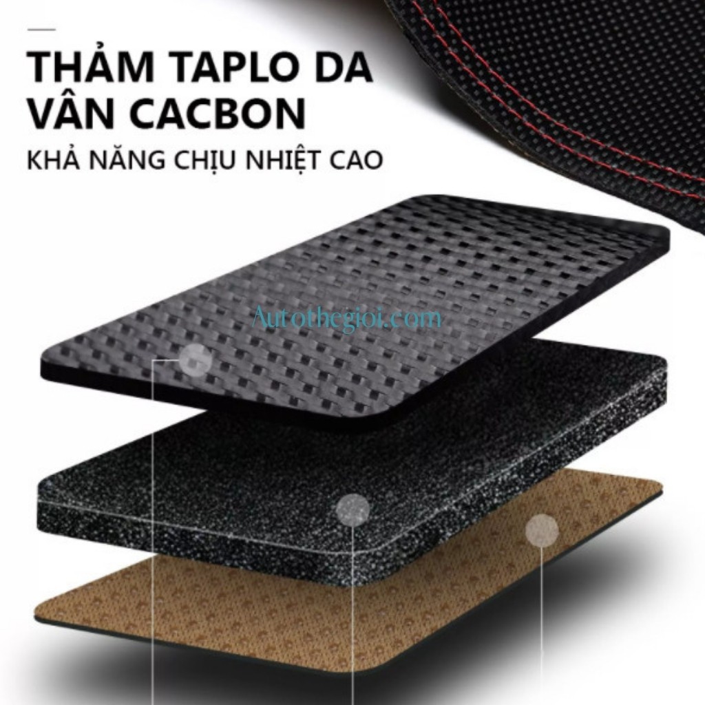 Thảm Taplo Kia Morning 2012  -2020 Chất Liệu Da Vân Cabon