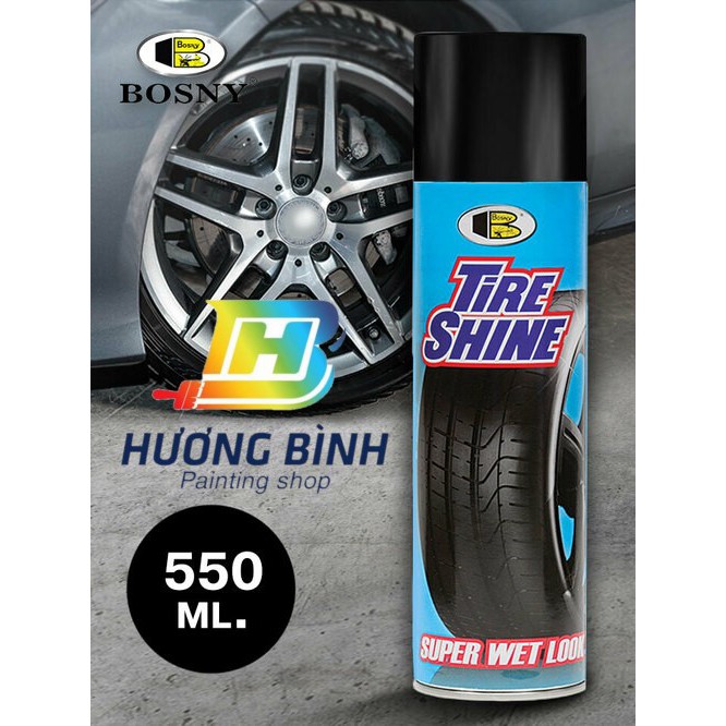 BOSNY - Sơn xịt Bosny Tire Shine (bảo vệ lốp xe)