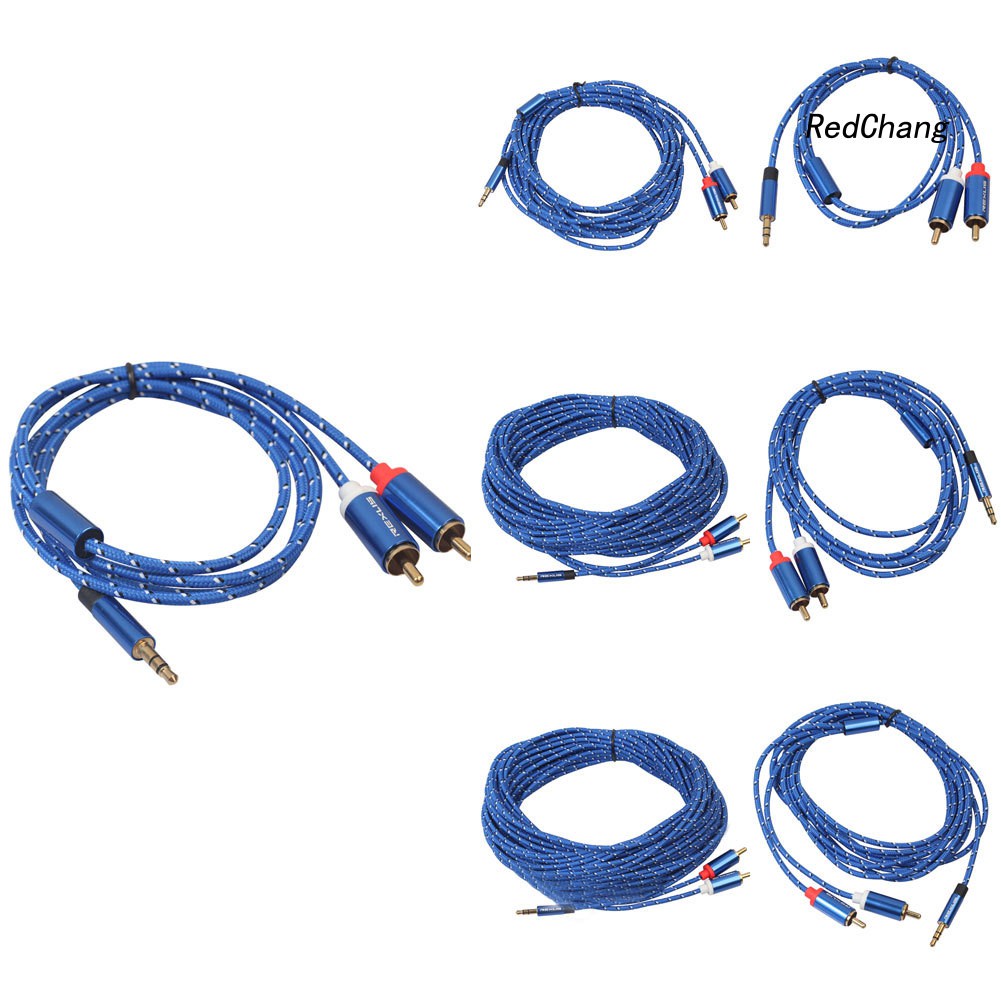 -SPQ- 2RCA to 3.5mm Jack Audio AUX Cable for Amplifier Subwoofer Speaker Home Theater