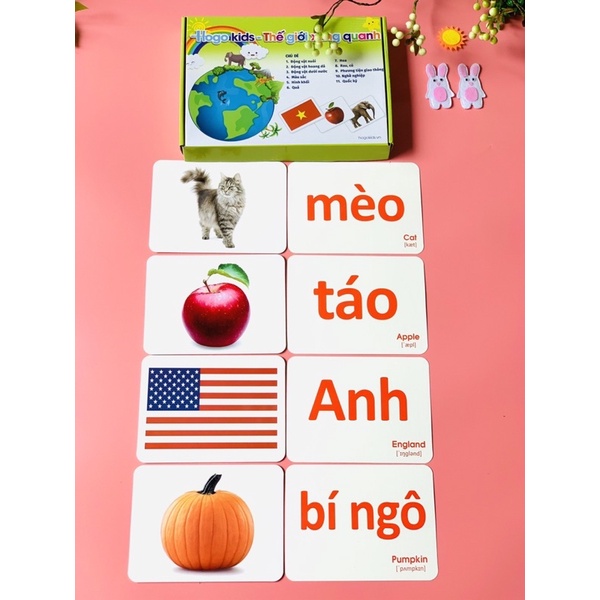 [HÀNG CHUẨN] Bộ Thẻ Học Thông Minh Flashcard Chất Lượng Cao Size Lớn