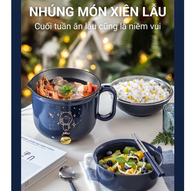 [Mã ELHADEV giảm 4% đơn 300K] Nồi Lẩu Mini Đa Năng 1.2L Bear DRG-E12A1 - Chính Hãng - BH 18 Tháng