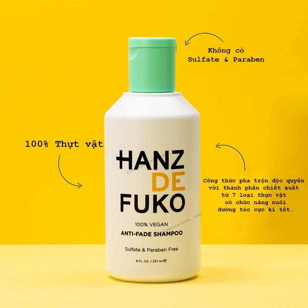 Bộ Dầu Gội Xả Bảo Vệ Tóc Nhuộm Hanz de Fuko Anti-Fade Shampoo 237ml