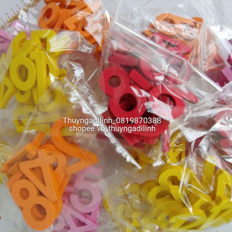 Bộ số 1-12 cao 5cm mút xốp 5 ly mầm non