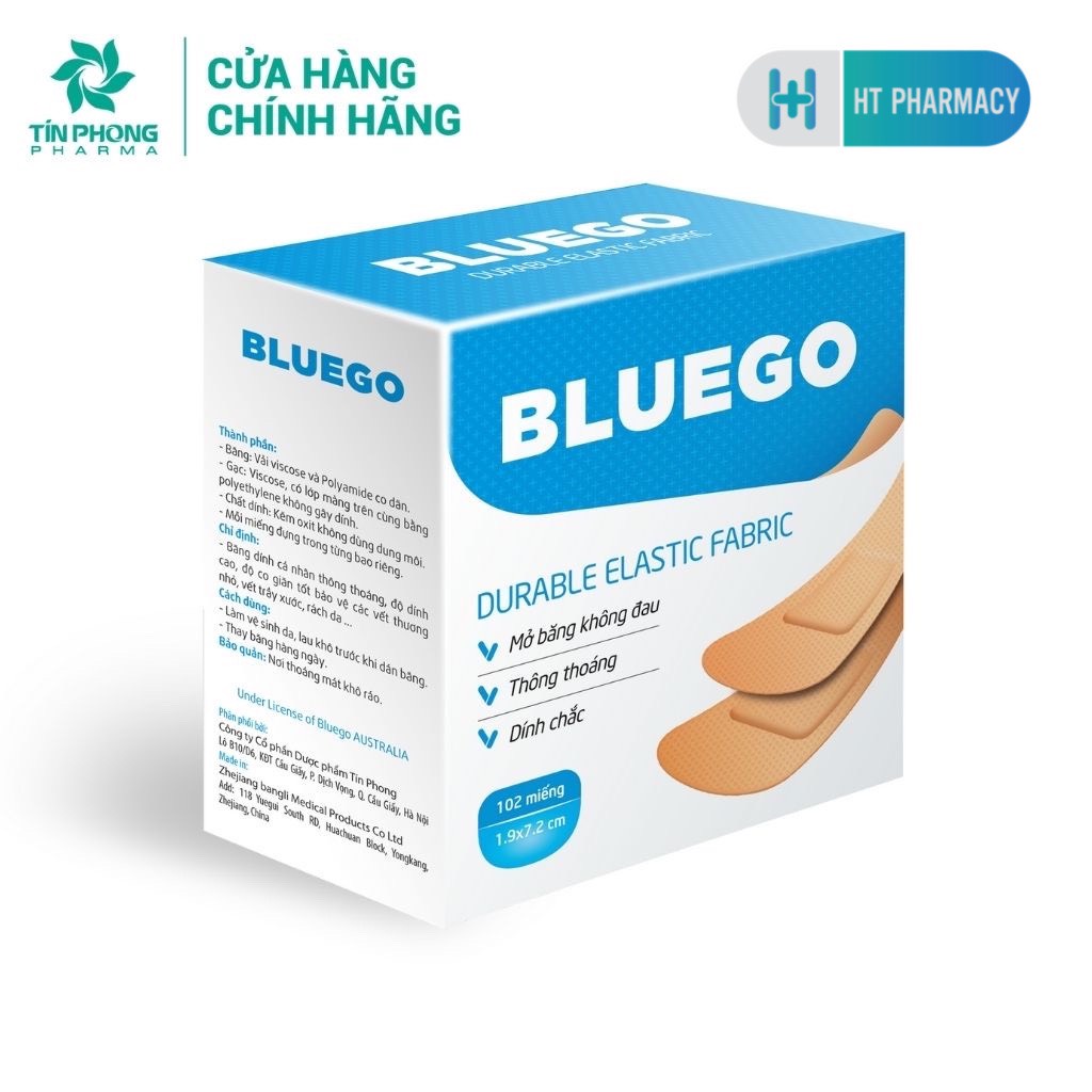 Băng Gạc Y Tế, Gạc Cá Nhân Bluego Hộp 102 Miếng An Toàn, Tiện Lợi Phù Hợp Cho Mọi Nhà