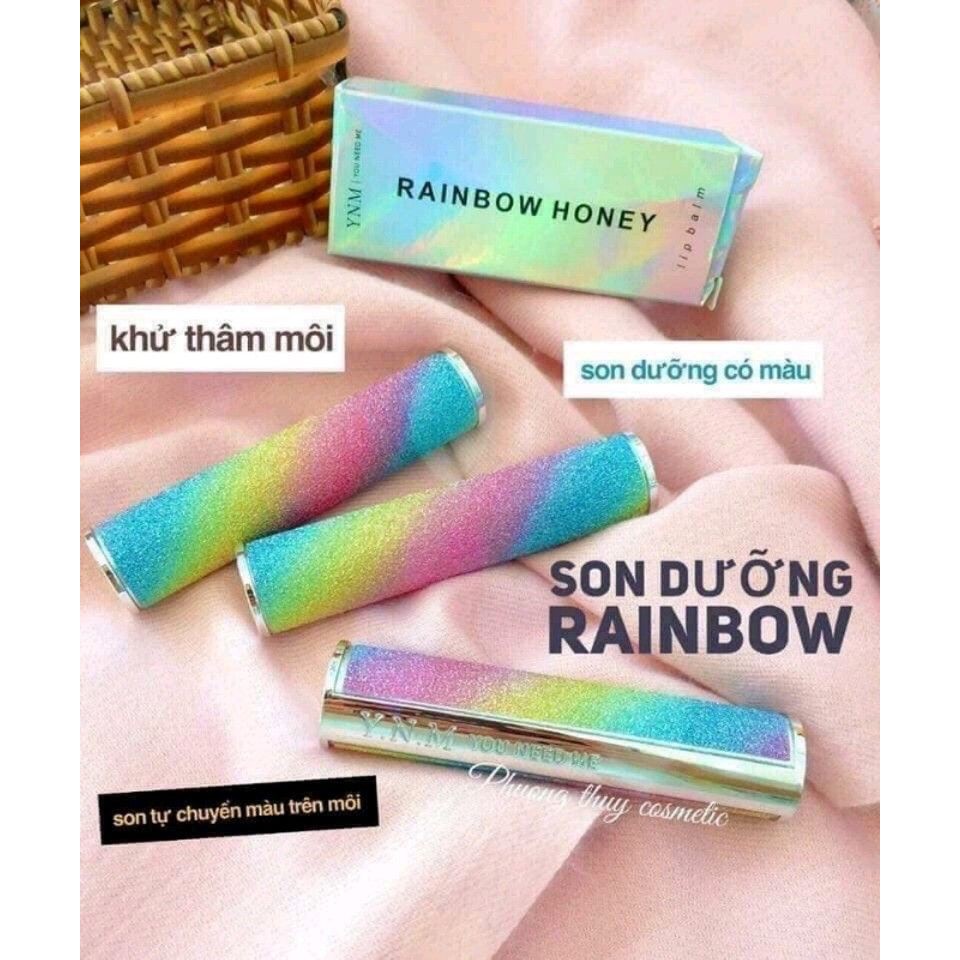 SON DƯỠNG Đổi Màu YNM Rainbow Honey Lip Balm CHUẨN HÀN