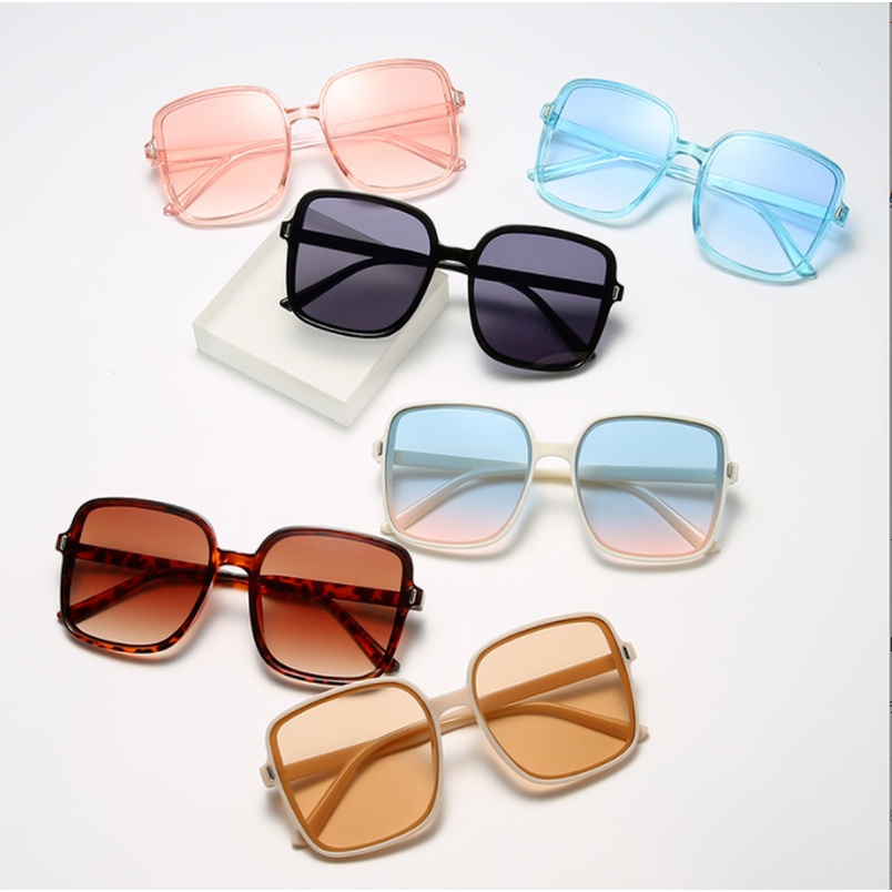 (KIQI-FASHION) COD Kính Mát Gọng Lớn Chống Tia Cực Tím Phong Cách Retro Cho Nam Và Nữ