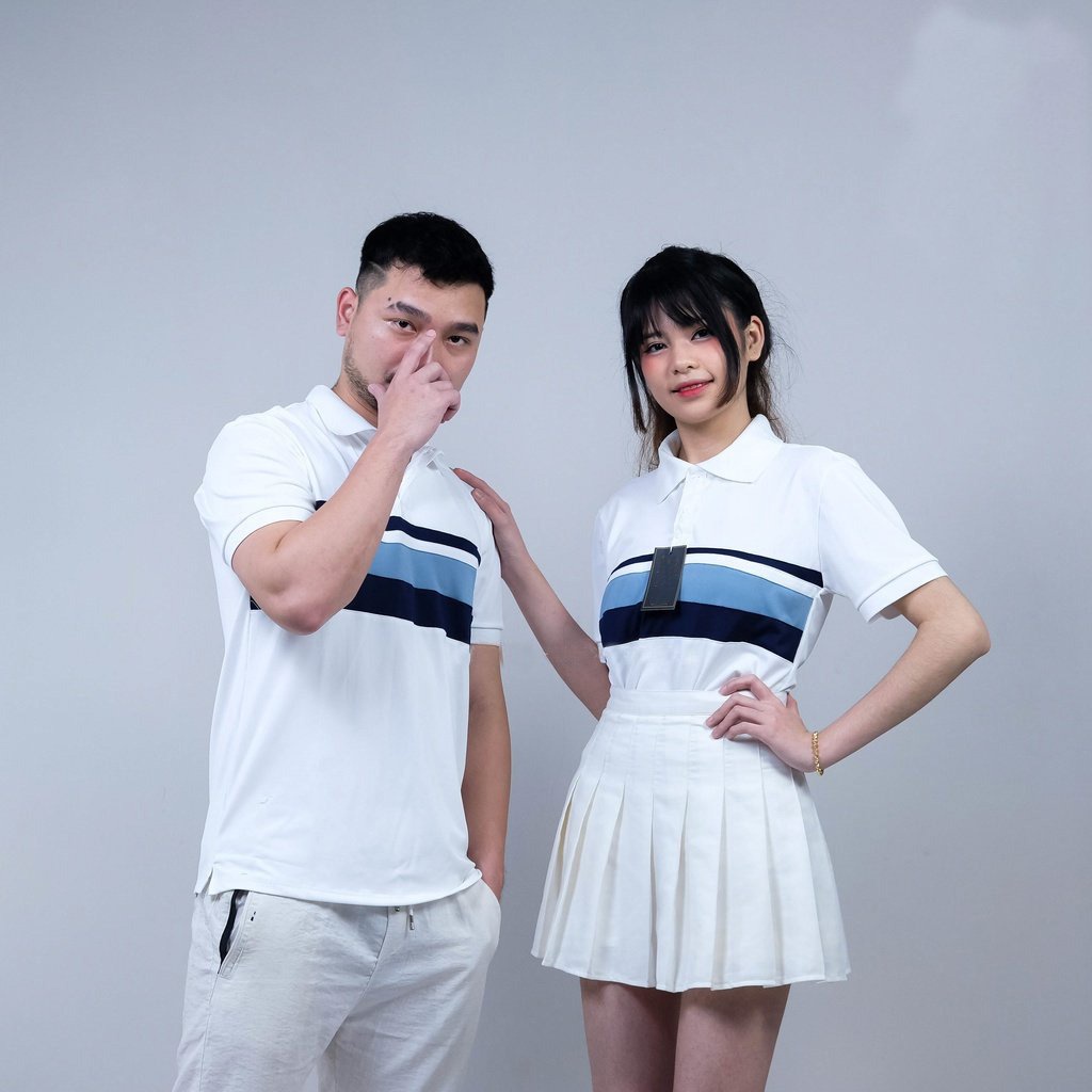 Áo thun Polo nam phối ngang NELUX vải cá sấu Cotton xuất xịn, chuẩn form