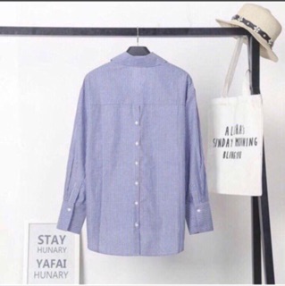 Sơmi Oversize kẻ nhỏ