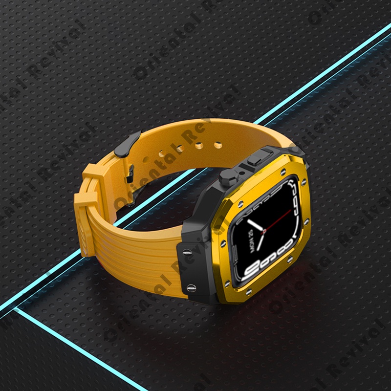 Dây Đeo Thay Thế Chất Liệu Thép Không Gỉ Phối Hợp Kim Nhôm Cho Đồng Hồ Apple Watch 7 45mm 6 SE 5 4 44mm