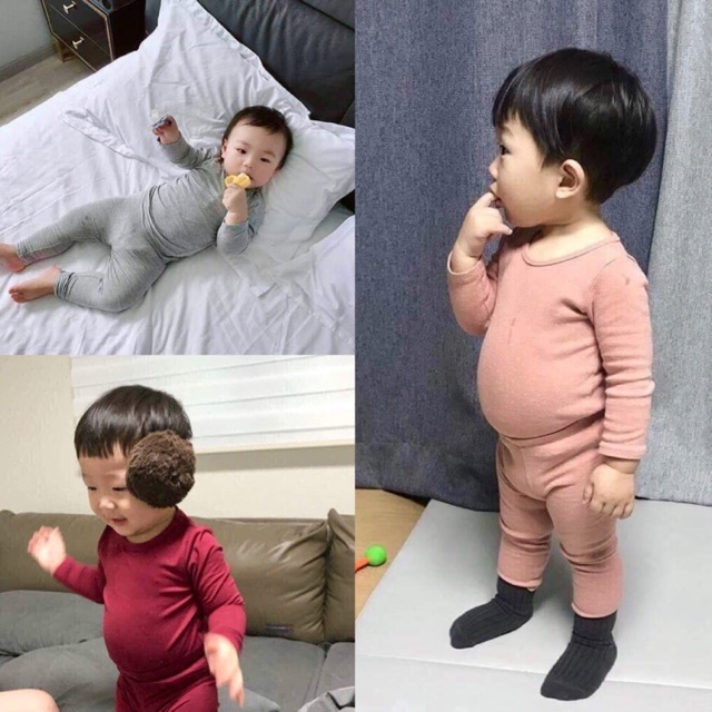 Bộ Body Cotton Dài Tay Thu Đông Cao Cấp Cho Bé 5-17kg