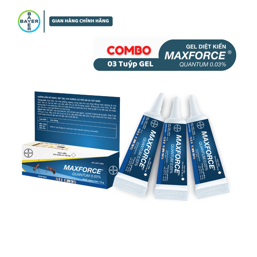 Gel diệt kiến Maxforce Quantum 12gr - Combo 3 tuýp