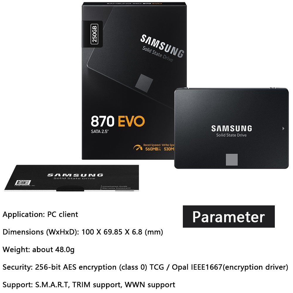 Ổ Cứng Ssd 870 E VO 250GB, 500GB, 1TB HDD SATA 2.5