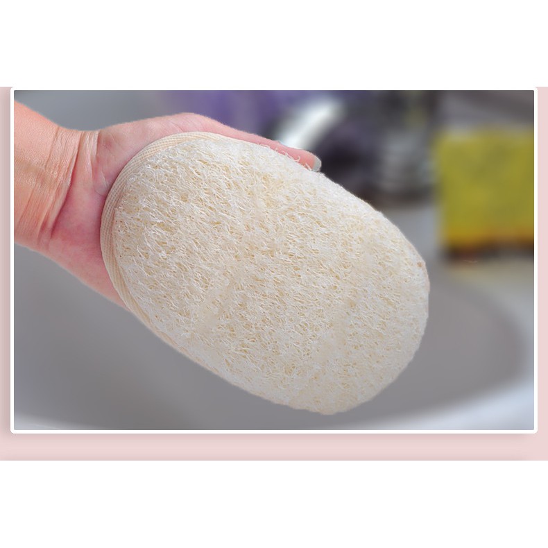 Bông tắm và rửa mặt bằng xơ mướp tự nhiên giúp massage da và loại bỏ tế bào chết nhẹ nhàng hàng cao cấp xuất Nhật