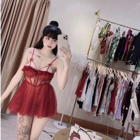 Sẵn sỉ_Váy ngủ lụa sexy cao cấp Đầm mặc nhà gợi cảm quyến rũ SP109