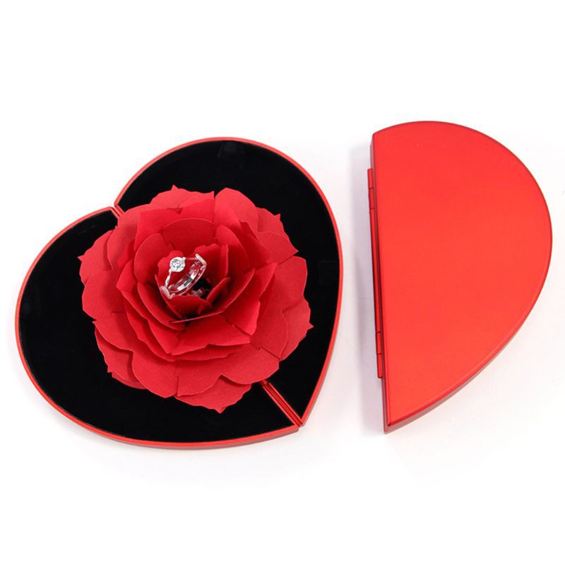 Hộp đựng nhẫn hình hoa hồng sáng tạo