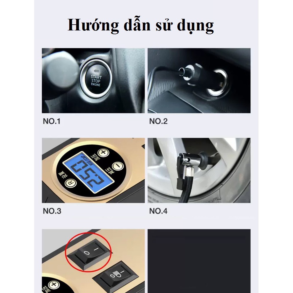 Bơm lốp ô tô, xe hơi điện tử thông minh LB-70, chế độ cài đặt cân và tự ngắt - Nâng cấp mới bơm mạnh & bền hơn