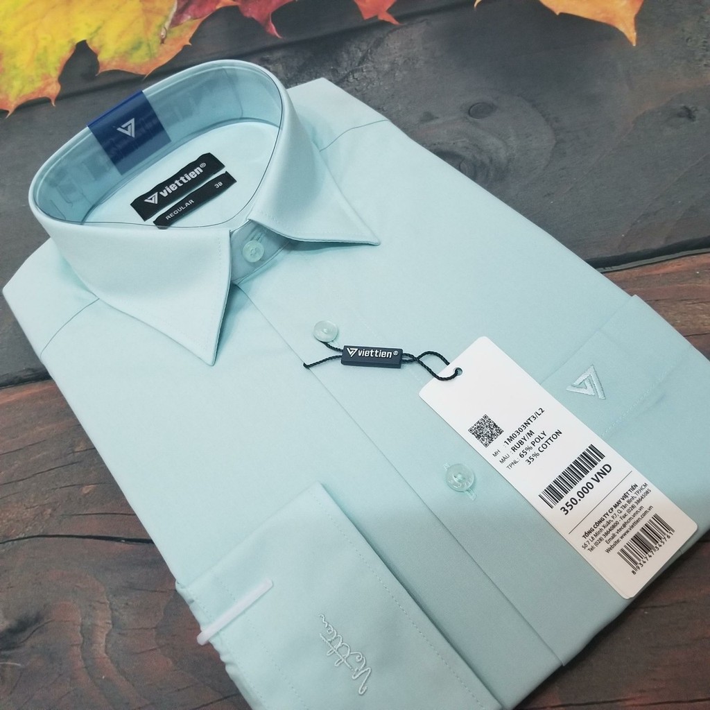 Aó sơ mi nam dài tay Việt Tiến màu xanh ngọc , chính hãng , cao cấp – form suông  REGULAR- tà bầu . SHOP HỨA | BigBuy360 - bigbuy360.vn