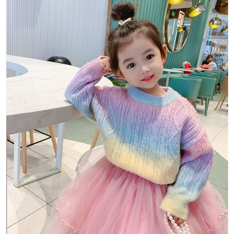 Áo khoác sweater dệt kim thời trang mùa thu mới cho bé gái