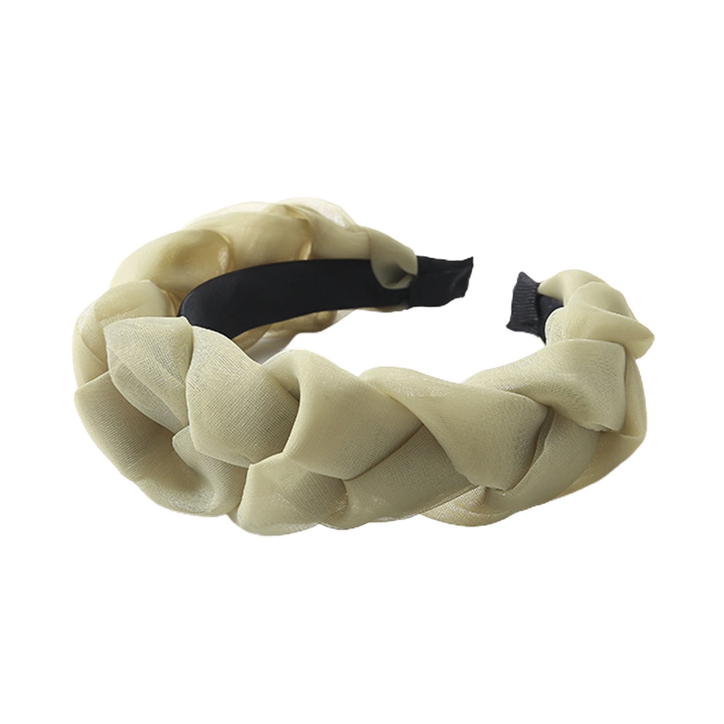 Băng Đô Cài Tóc Sợi Lưới Bện Màu Trơn Chống Trượt Phong Cách Hàn Quốc