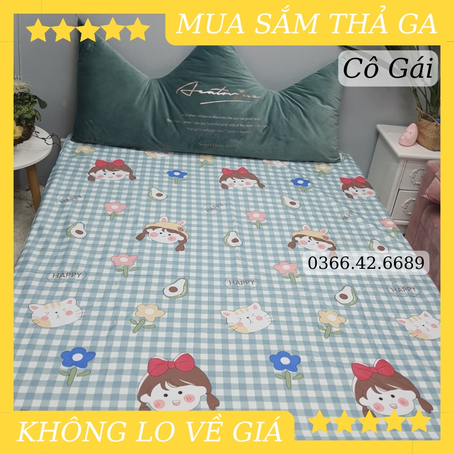 (Hàng loại 1) Ga (Drap) chống thấm cotton TPU cao cấp cho gia đình có trẻ nhỏ, người già, size 1m2 - 1m6- 1m8