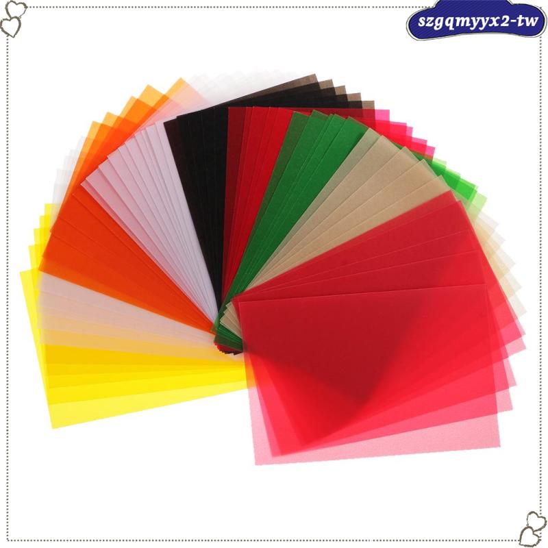 Bộ 50 Giấy Bóng Màu Trong Suốt Kích Thước 15x10cm Dùng Làm Thiệp DIY