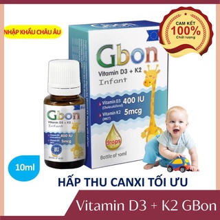 Thực phẩm bổ sung gbon vitamin d3k2mk7 🔥 loại tốt 🔥 thực phẩm bổ sung vitamin d3 và mk7 cho bé từ sơ sinh - 10ml