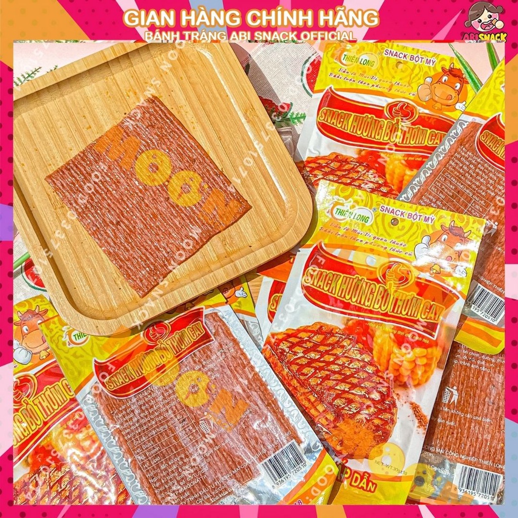 Combo 10 gói/30 gói Snack Hương Bò món ăn tuổi thơ trường học gói 30g Moon Snack Food