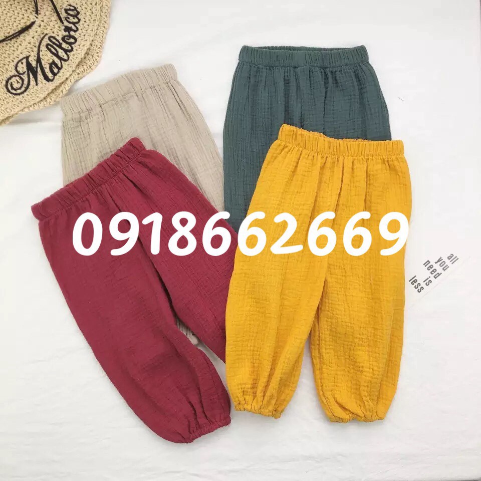 Quần bé gái chất đũi ngố size 6-20kg