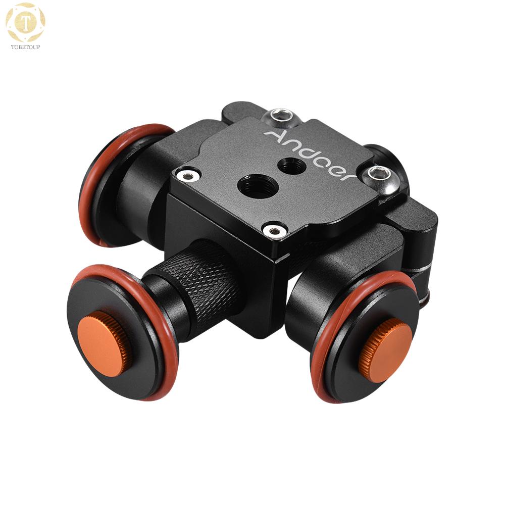 Shipped within 12 hours】 Andoer Electric Motorized Auto Camera Dolly Video Slider Skater 3-Wheel Pulley Car for Canon Nikon Sony DSLR for iPhone X 8 7 Plus 6s Smartphone for GoPro Hero 5/4/3+/3 Action Sports Cam Video Dolly [TO]