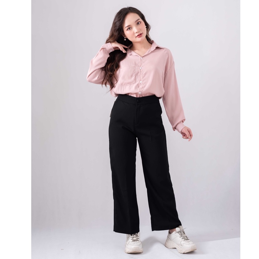 [Ảnh thật/Sẵn] Áo sơmi lụa tăm 4 màu túi ngực hot hit