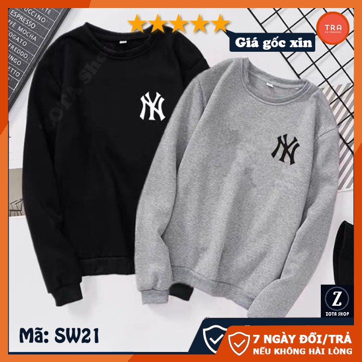 Áo thu đông nam dài tay, chất nỉ Thái phối logo ngực hàng may đep dày mịn mã SW21