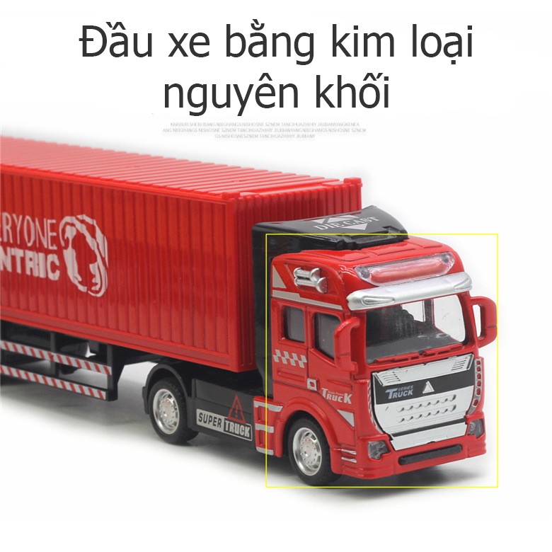 Xe mô hình đầu kéo container vận chuyển đầu hợp kim tháo rời kích thước lớn tỷ lệ 1:48 - nhiều màu