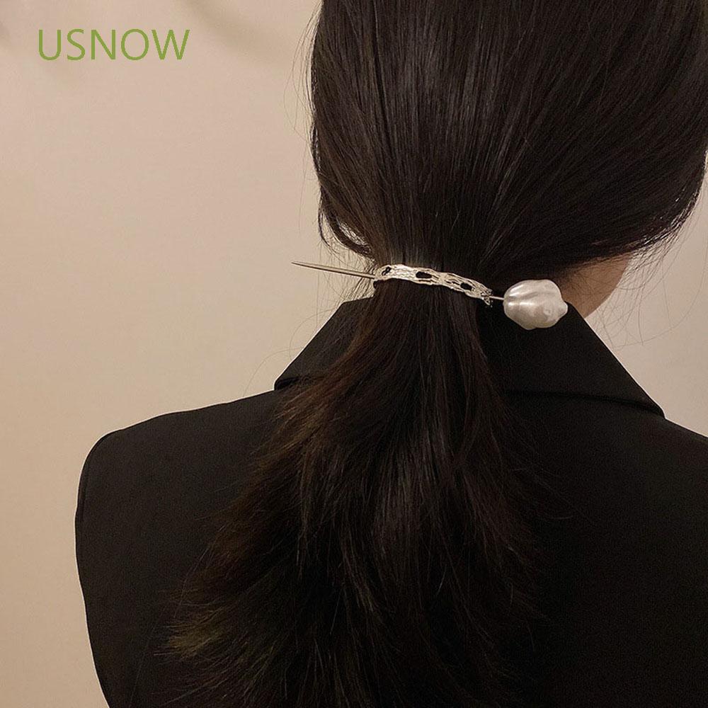 Trâm Cài Tóc Kim Loại Đính Ngọc Trai Nhân Tạo Phong Cách Vintage Cho Nữ