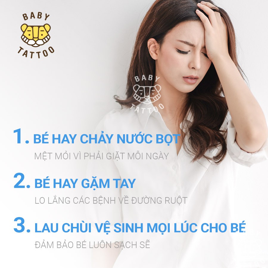 BABY TATTOO Combo 10 Khăn Giấy Ướt Cao Cấp Không Mùi, Gói 80 Miếng