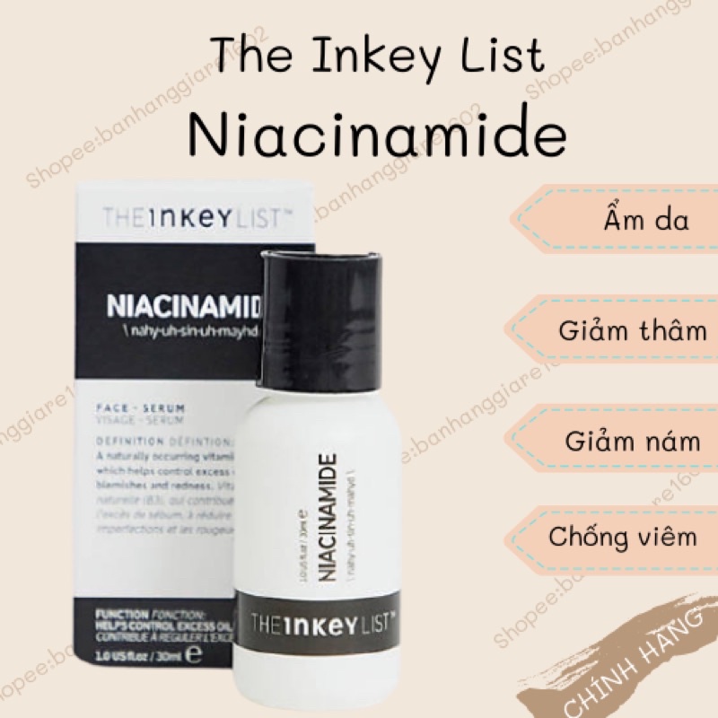 Tinh chất kháng mụn mờ thâm Niacinamide The Inkey List (bill Sephora Mỹ)