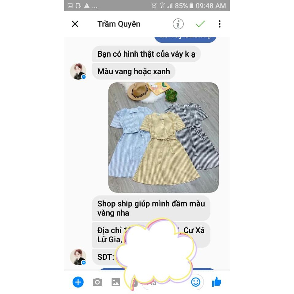 Đầm caro tiểu thư