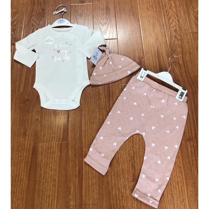 Set bộ  3ct i love my family xinh xắn  cho bé gái sz 9-12m đến 1.5-2y