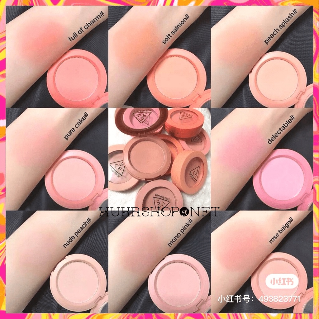 Phấn má hồng 3CE Face Blush - Phấn má dạng nén mịn lì Hàn Quốc 5.5g