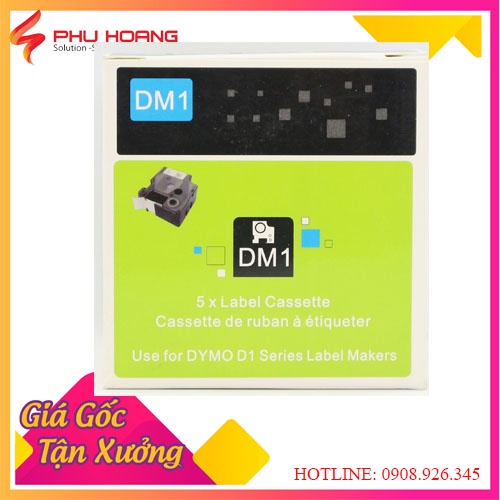 Băng in nhãn Dymo DM-53718 chữ đen nền vàng khổ rộng 24MM dài 7 mét,sử dụng cho máy Dymo LabelManager, phu hoang company