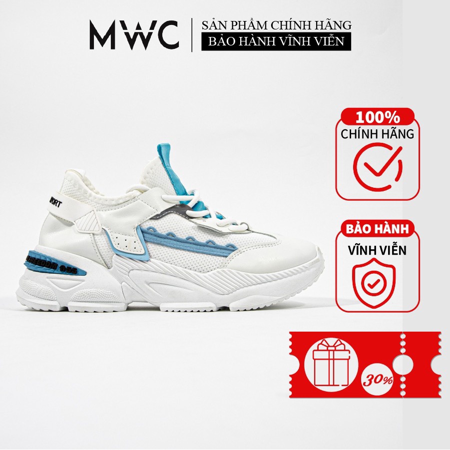 Giày Thể Thao Nam MWC Sneaker Mix Xanh Biển Phong Cách Trẻ Trung Năng Động B001