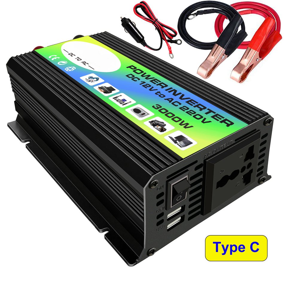 Bộ chuyển đổi nguồn điện 3000W 12V sang 220V/110V cho xe hơi