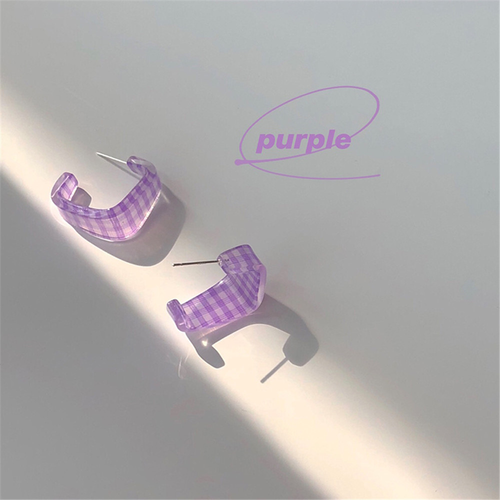 Khuyên Tai Họa Tiết Ca Rô Trẻ Trung Thanh Lịch Dành Cho Nữ