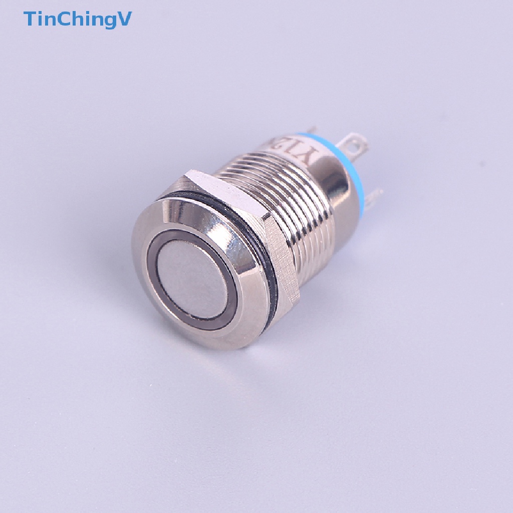 [TinChingV] Nút Nhấn Kim Loại 12mm Công Tắc Đèn LED Hình Tròn Màu Đen