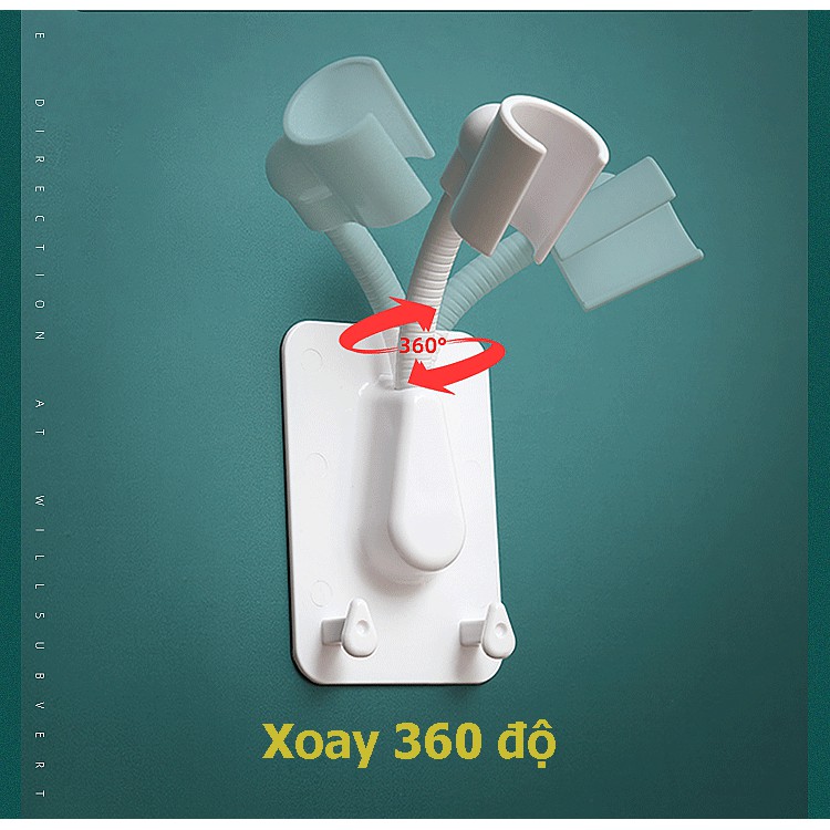 Giá đỡ vòi sen gắn tường xoay 360 gật gù hít tường chắc chắn RY130